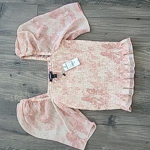 Pink Ribbed Blouse